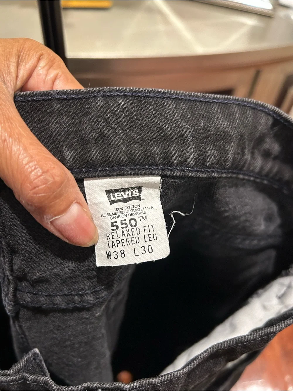 ORANGE tag Levi's  550 Black Relaxed Men's Jeans